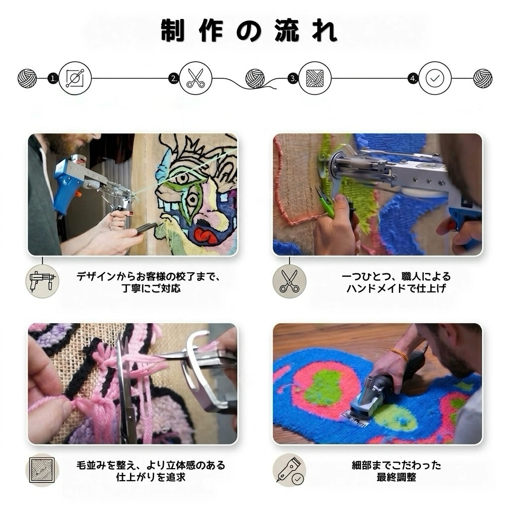 「うちの子」手作りタフティングラグマット
