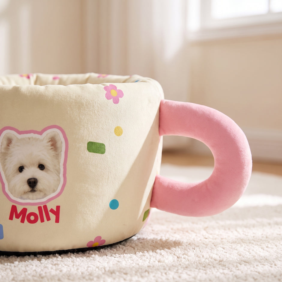 Pet Bed | Cup-Shaped & Fluffy
