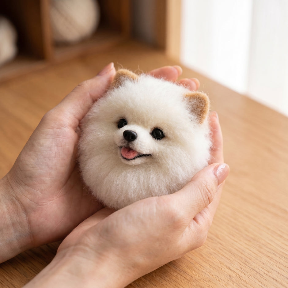 愛犬・愛猫と一緒に結婚式♪ 羊毛フェルト ウェディング ブートニア ブローチ