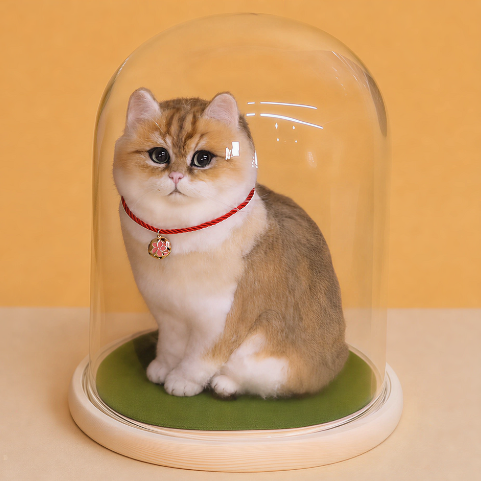 大切な記念に。羊毛フェルト 専用ガラスドーム付き ハンドメイド メモリアルギフト