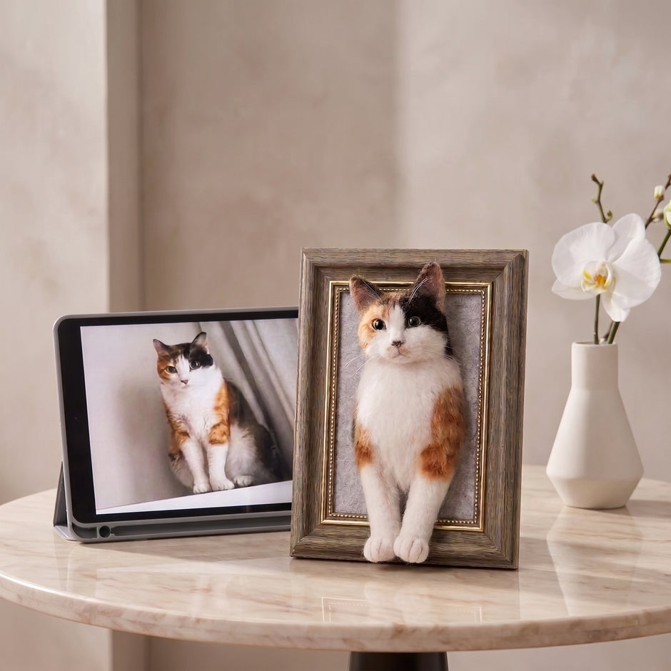 大切な思い出をフレームに。羊毛フェルト 額縁アート ハンドメイド メモリアルギフト