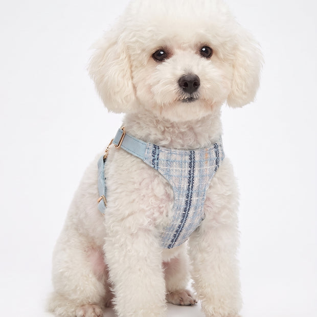 上品ツイード ハーネス｜犬 猫 通気性 メッシュ 【リード付き】